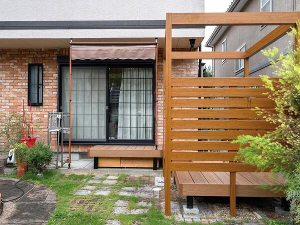 木調フレームポーチと人工木デッキでお庭をリニューアル